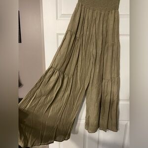 Flowy Olive Green Wide-Leg Pants